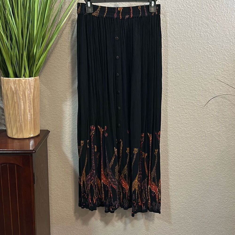 B7/4 Mary Jayne vintage giraffe, print maxi skirt one size